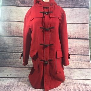 burberry red duffle coat